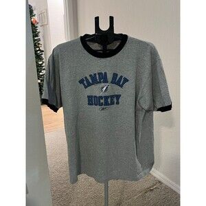 Vintage Tampa Bay Lightning NHL Hockey Reebok Ringer Tee Shirt Men’s Large